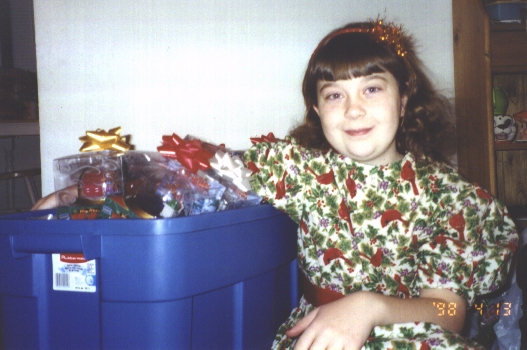 Jilly with her presents