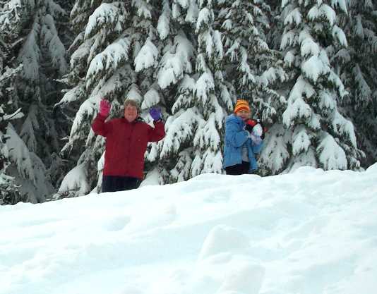 Susan and Jillian in the snow